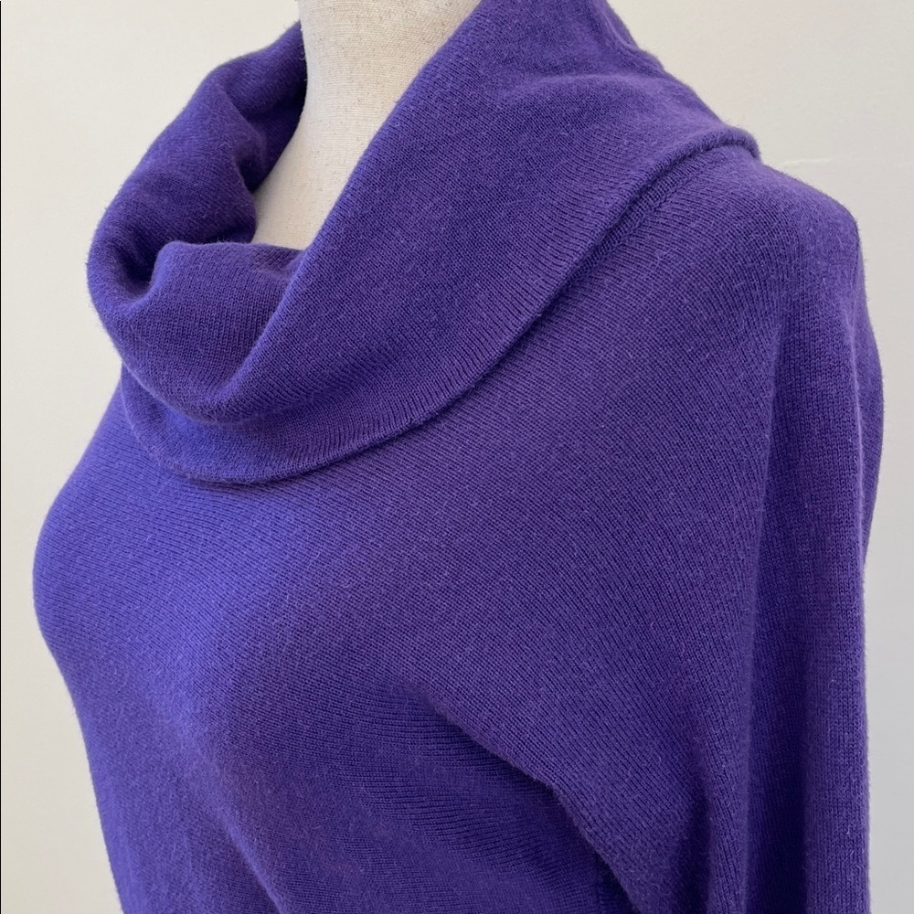 Lauren Ralph Lauren Petite Purple Cowl Neck Cotton Modal Lightweight Sweater PS - Picture 2 of 6